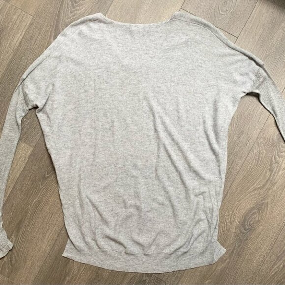 ASOS Glamorous Sweater High Low V-Neck Side Slit Knit Wool blend Grey Size XS - Picture 12 of 15